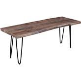 Nature's Edge 48" Dining Bench in Slate Gray Wood & Iron